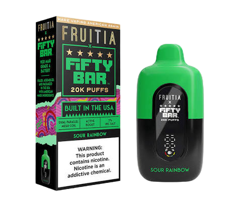 Fifty Bar 20k Puffs Made In The USA / Sour Rainbow